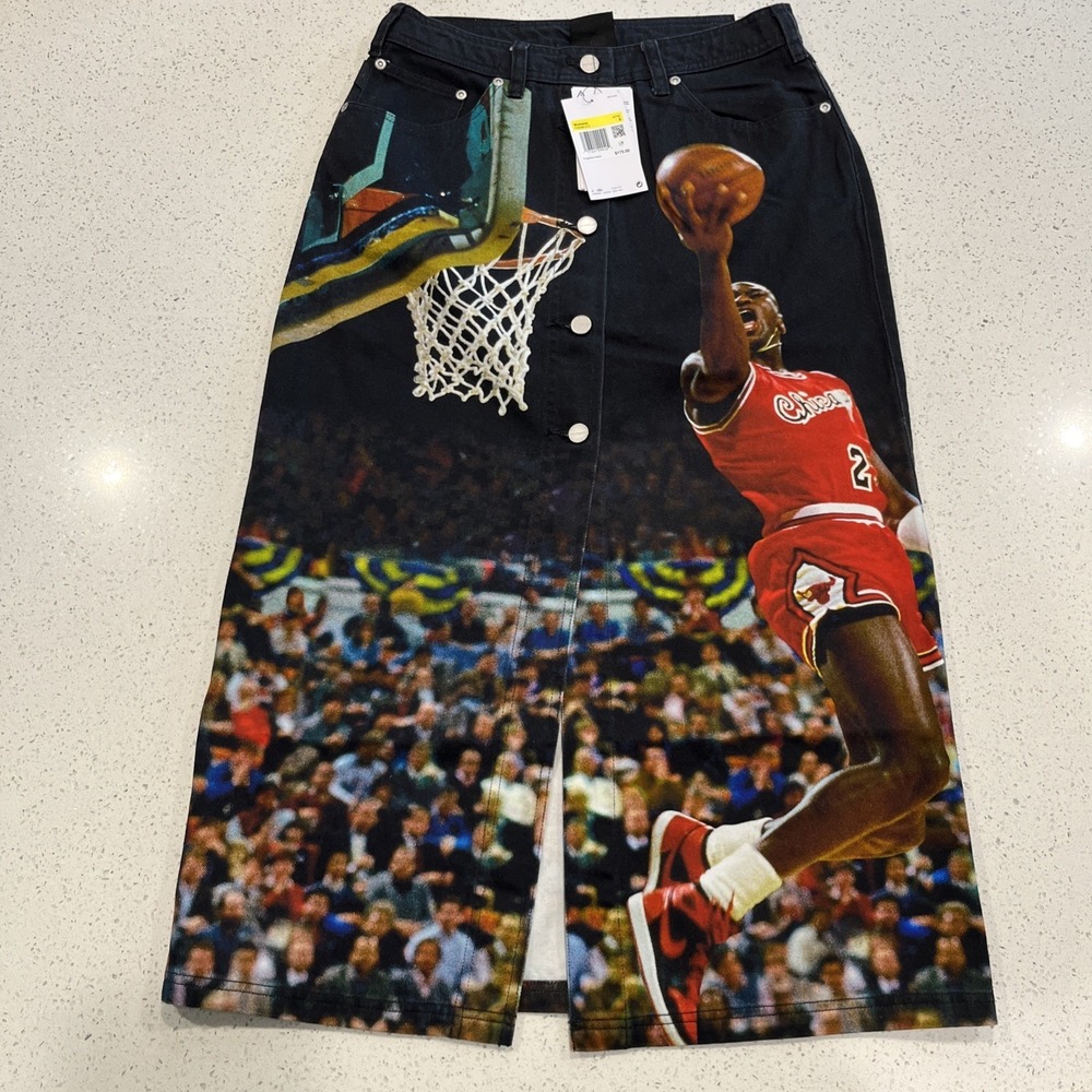 New Nike Air Jordan Midi Skirt Denim Women's Size Small FZ9288-010 NWT
